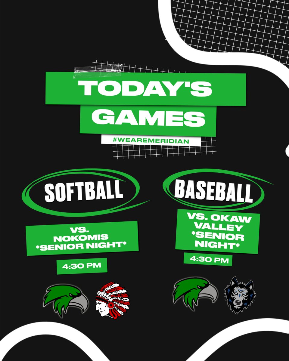 Tonight we will recognize our Baseball and Softball Seniors before their games. Come out and support them as the wrap up their careers at Meridian. 

#wearemeridian
#onceahawkalwaysahawk