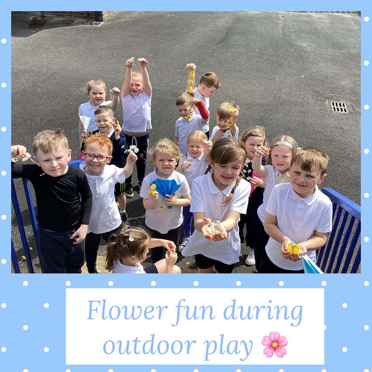 P2b have been enjoying the beautiful weather by taking their play outdoors. 🌞 🌸 

#SharingCaringLearning #OutdoorPlay @bbcniweather @barrabest @WeatherCee