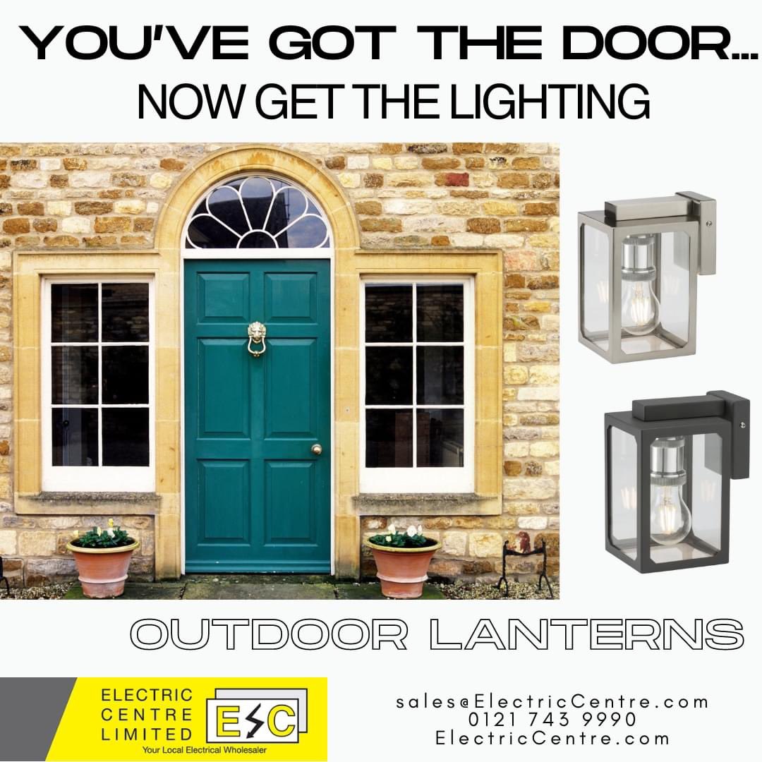 #HomeDesign - What better way to enhance your home with these gorgeous wall lanterns - available in both matt black and brushed chorme. Order online -don't forget the E27 bulb to go with them! electriccentre.com/search?search=… #homelighting #outdoorlighting #walllanterns #lanterns