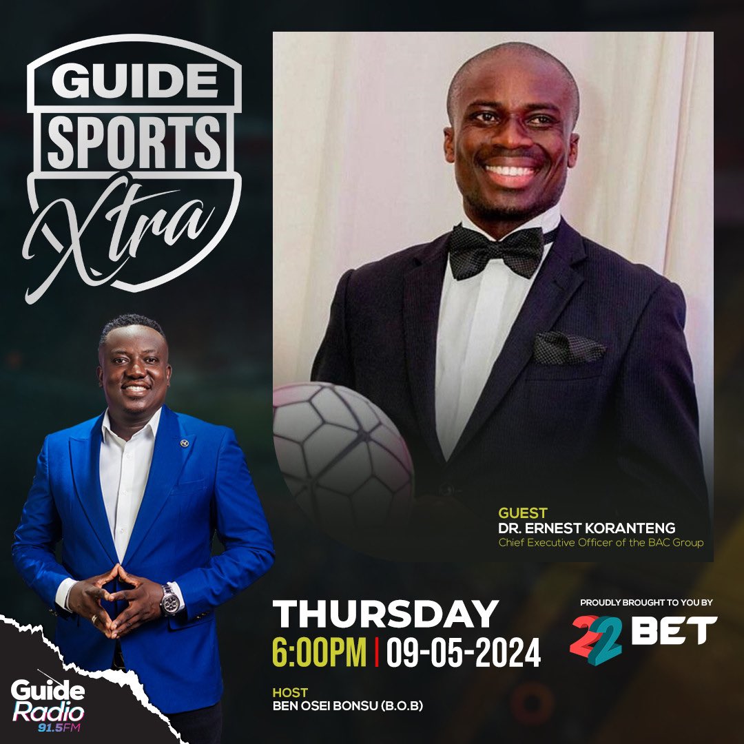 🚨🇬🇭 Catch the brain behind the #AllStarFestival Game in Tamale  @DrKoranteng on #GuideSportsXtra tonight 🔥🎙️🎧

Tune in tonight on @GuideRadio915 at 6pm for all sports activities of the @thebacgroup 📌

Proudly brought to you by @22bet_ghana 

#GuideSports