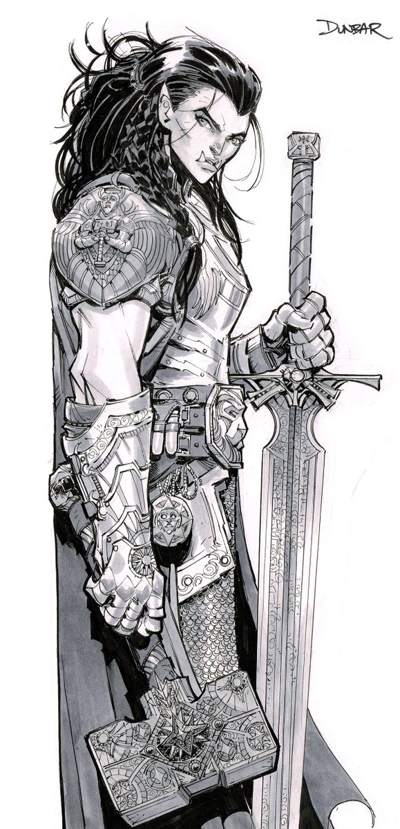 No time for new stuff, so here is a half-orc paladin from a while back. #dnd