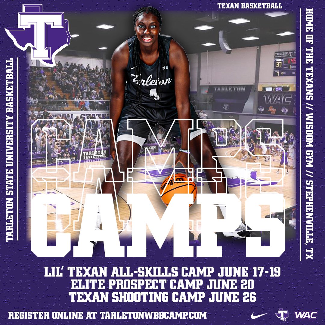 We’re hosting 3️⃣ summer camps at Wisdom Gym, all in June! Story: tinyurl.com/3ck47fth Register: tarletonwbbcamp.com