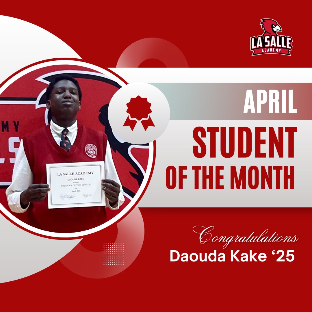 Congratulations to our April Student of the Month! #WeAreLaSalle #CatholicEducation #SOTM