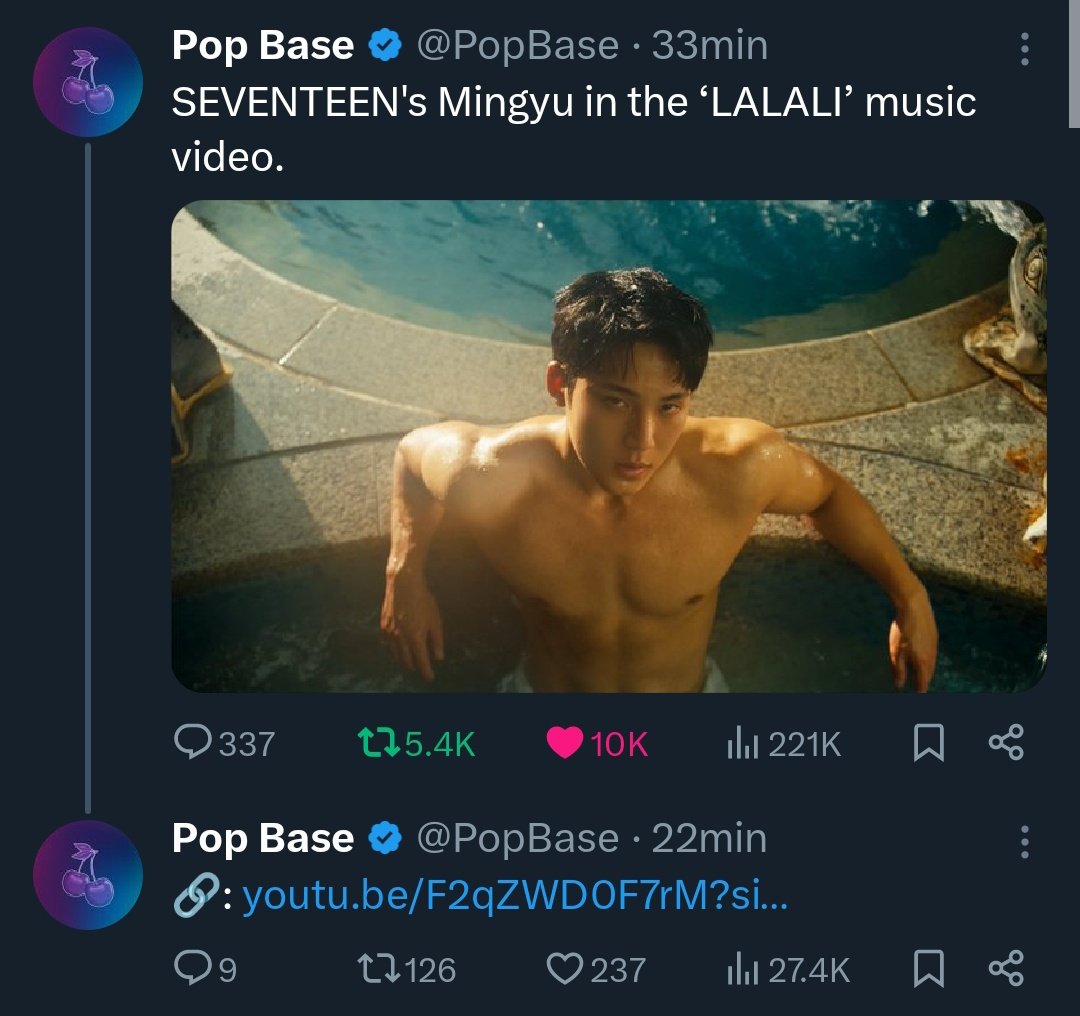 ihy_idontneedu's tweet photo. a pop base le pegó tan duro ver las tetas de Mingyu que se le olvidó poner el link del mv https://t.co/kEoItifMuJ
