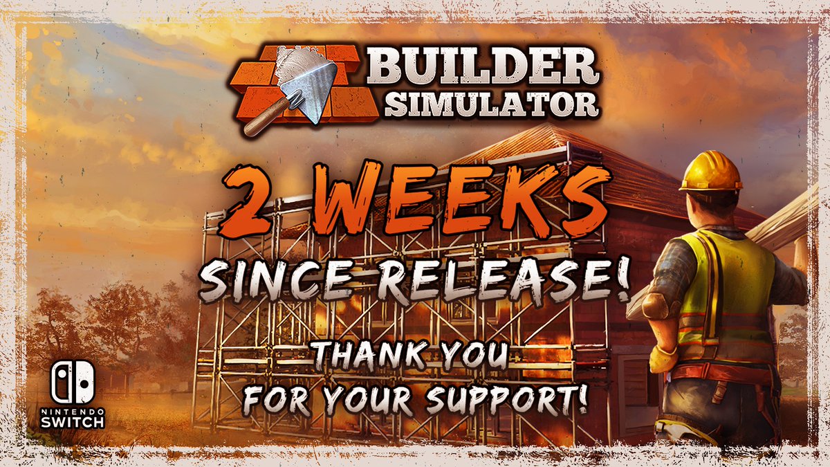 FrozenWayGames's tweet image. It’s already been 2 weeks since the release of the Builder Simulator on Nintendo Switch! 🎉
Thank you for your continued support and I hope you’re having a great time in the game!
What is your feedback regarding the first 2 weeks?

#Indie #NintendoSwitch #BuilderSimulator