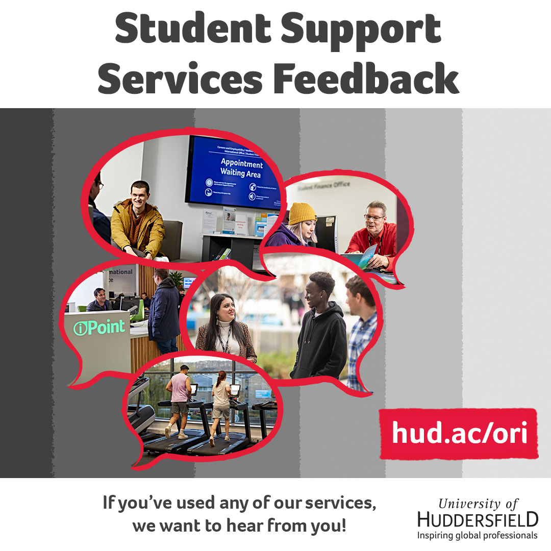 👋 How have you found Student Services during your time as a student at <a href="/HuddersfieldUni/">University of Huddersfield</a>?

Whether you want to give praise or complain about something, we want to hear your feedback! 🗨️

Fill out our online form ➡️ hud.ac/xmoq

Or use the kiosk behind the iPoint 🖥️