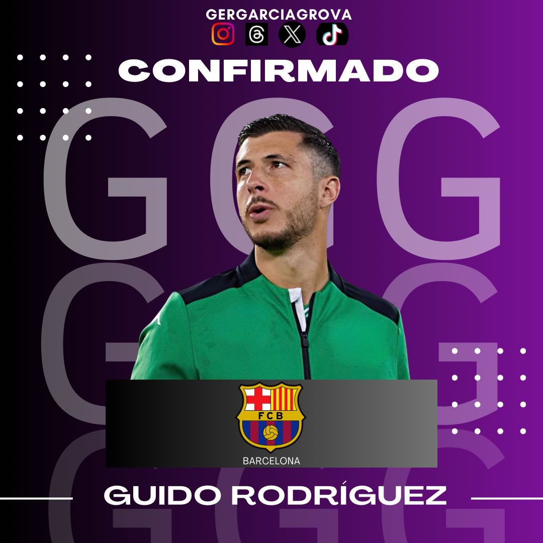 🚨Guido Rodríguez llegó a un acuerdo de palabra para continuar su carrera en #FCBarcelona 👉🏾El mediocentro 🇦🇷 queda libre de #Betis y ✍🏾 con #FCB por 2️⃣ años con opción a uno más.