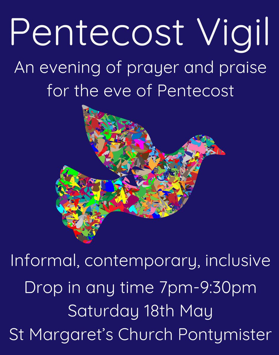Ruth Eleri Rowan (@eleriruth) on Twitter photo A blessed feast of the Ascension to you all on this glorious day💛We would love to welcome you to an informal, contemporary, and inclusive vigil of prayer and praise at St Margaret's Church, Pontymister on Saturday 18th May; drop in from 7pm - 9:30pm.
@_hannahrowan <a href="/MonmouthDCO/">Monmouth Diocese</a> A blessed feast of the Ascension to you all on this glorious day💛We would love to welcome you to an informal, contemporary, and inclusive vigil of prayer and praise at St Margaret's Church, Pontymister on Saturday 18th May; drop in from 7pm - 9:30pm.
@_hannahrowan <a href="/MonmouthDCO/">Monmouth Diocese</a>