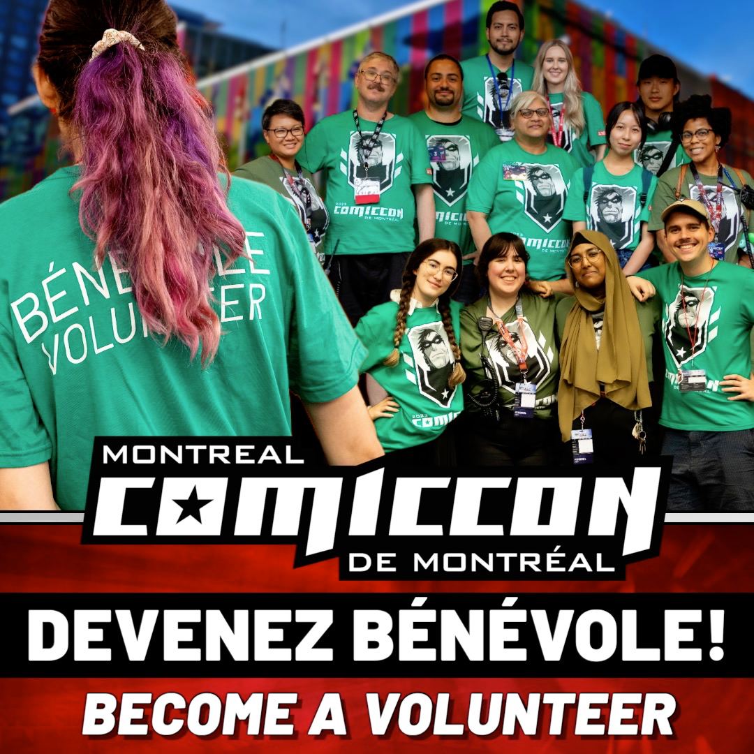 💥Vous souhaitez vous joindre à l’équipe du Comiccon de Montréal? Devenez bénévole cet été! Les inscriptions sont maintenant ouvertes! --> forms.office.com/r/qzUP2TjUK7 💥You want to join the Montreal Comiccon team? Become a volunteer this summer! Registration is now open!