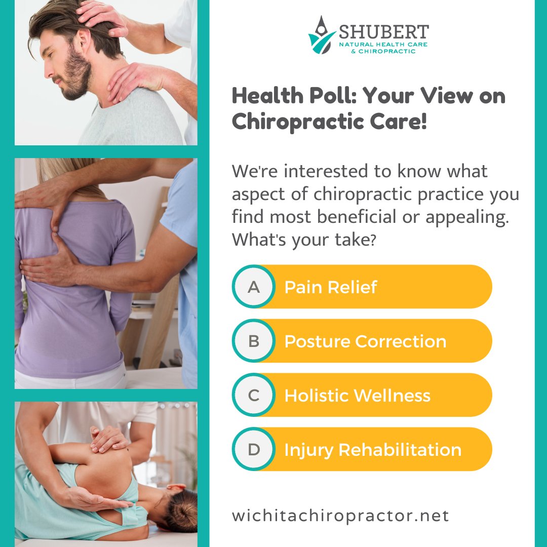 Let's Hear Your Voice! What's your view on chiropractic care? Share your preference:

1️⃣ Pain Relief
2️⃣ Posture Correction
3️⃣ Holistic Wellness
4️⃣ Injury Rehabilitation

#ChiropracticHealth #WellnessPoll #shubertnaturalhealthcare&chiropractic