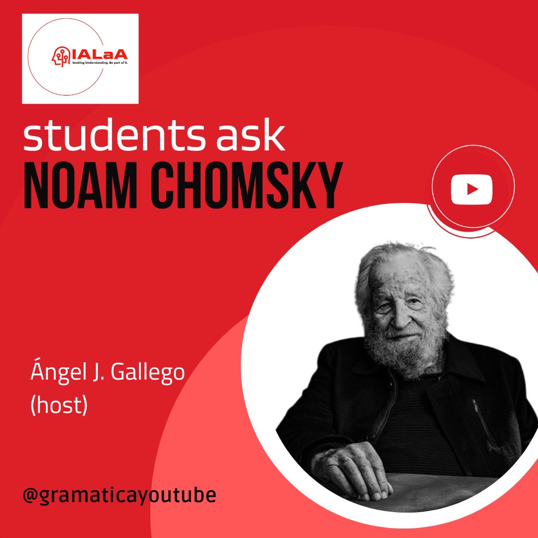 ℹ️ On-line ZOOM
🔘 “Students ask Noam Chomsky”
🎙️⭐️ Noam Chomsky
🎬 <a href="/angallego_/">Ángel J. Gallego</a> 

🔗 Full video here: youtu.be/foWLXiMVFbA?si…
