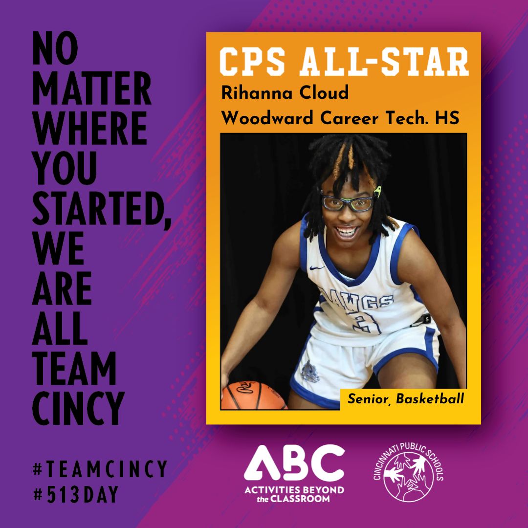 Rihanna Cloud of @ItsBlue_AllDay enjoyed remarkable success this basketball season, playing a pivotal role in guiding the Woodward girls' basketball team to an amazing season. Her stellar performance on the court earned her the title of @IamCPS March Scholar Athlete of the Month.
