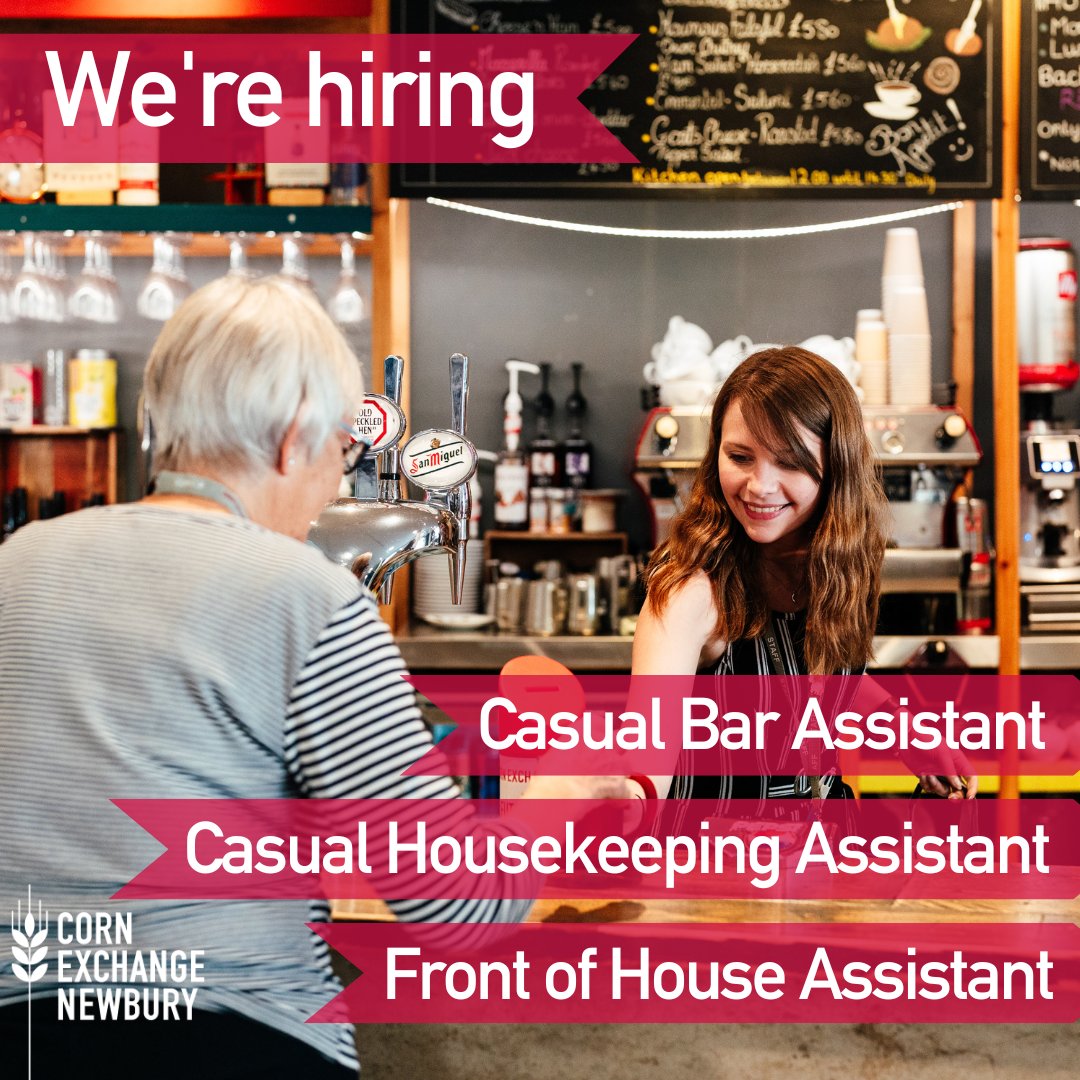 We’re looking for enthusiastic team players to join our team, could it be you? We have a number of roles open to applicants; Casual Bar Assistants, Casual Housekeeping Assistants and a Front of House Assistant If you’re interested in applying, see here: cornexchangenew.com/about/vacancies