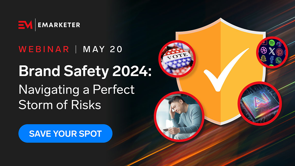 Is your brand safe? 🔒 Join us on May 20th for our #webinar, 'Brand Safety 2024,' where we'll walk you through the key trends that affect brand vulnerability and provide actionable strategies to mitigate these risks effectively. Register here: cloud.insight.insiderintelligence.com/20240520-Marke…
