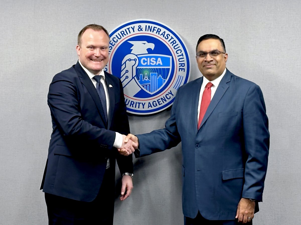 Thanks to our @Justisdep🇳🇴partners, led by State Secretary of Justice & Public Security Aasen, for a productive conversation with CISA Deputy Director Natarajan on shared #cybersecurity priorities, #resilience, & #AI. We value our continued partnership on these critical issues!
