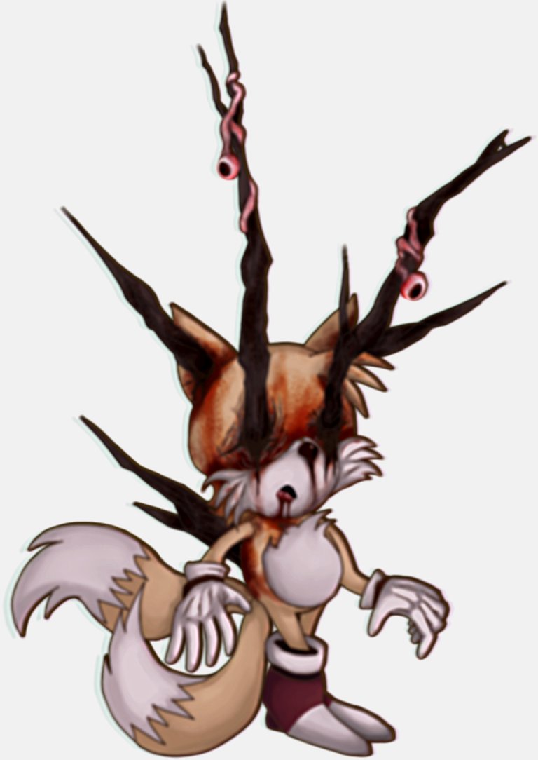 Zalgo! Second batch finished! The tree grows big as zalgo unfolds their  heinous hivemind #ArtistOnTwitter #zalgo #creepypasta #sonicexe  #execommunity #horror, image size:768x1084