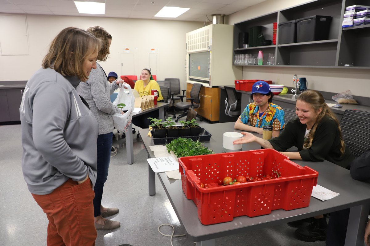 Students in Specialty Crop Innovations harvested their vegetables, herbs, cut flowers, & plant starts from 80-square-foot micro-farms in a high-tunnel greenhouse & marketed them to faculty/staff at their FREE end-of-semester farmer’s market today! @UNL_EnvrHort #UNLAgroHort #UNL