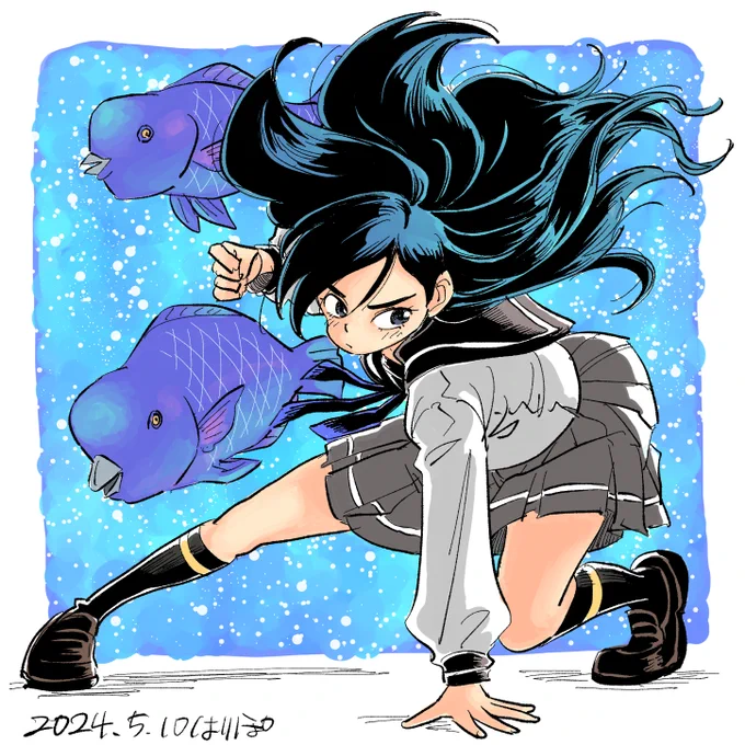 久々のお魚拳法魚遊拳:アオブダイの型。 