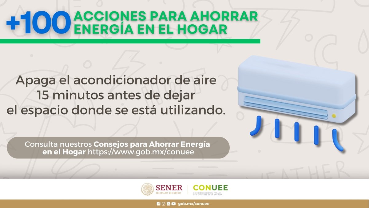 Las altas temperaturas provocadas por la #OlaDeCalor, aumentan la demanda de #energía eléctrica. Hoy, más que nunca, debemos usarla de manera responsable. ¡Nuestros Consejos para Ahorrar Energía en el Hogar te ayudarán a lograrlo! 👇🏽 🖱️ bit.ly/hogarconuee