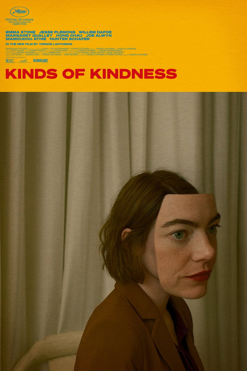 *EXCLUSIVE* First look at the character poster for Emma Stone in Kinds of Kindness.

As an act of kindness, posters for the film will be changeable for free Letterboxd members starting tomorrow.

More of the cast coming shortly... 👀