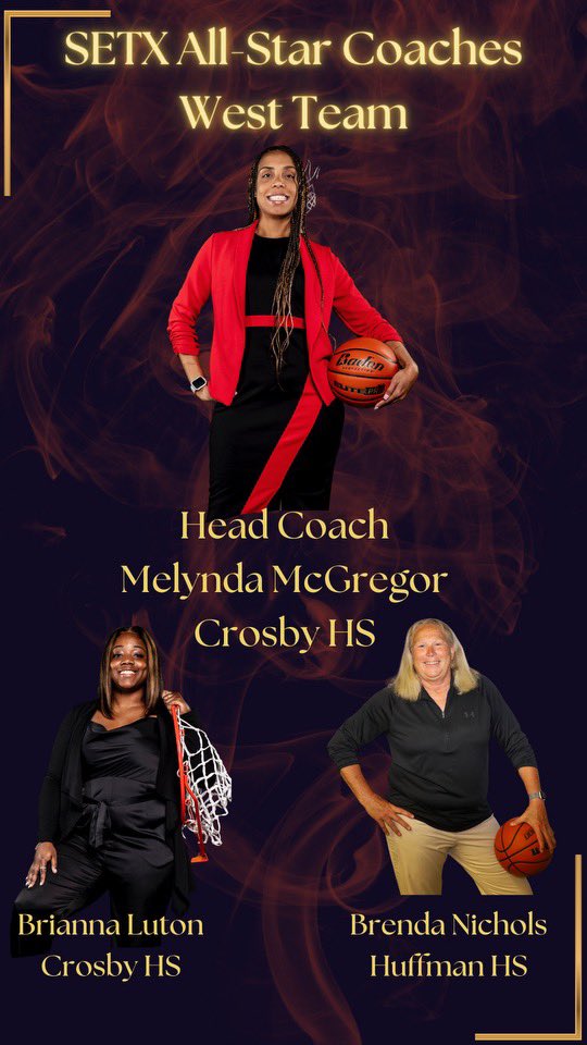 Introducing the @SETCA_Coaches Girl’s Basketball All-Star West Coaching Staff! Game is June 13!! We are excited and ready for these seniors to shine and step on the court on last time in their HS gear!! 🏀❤️ @CoachMoMac @Huff_LadyHoops @CoachBNichols_