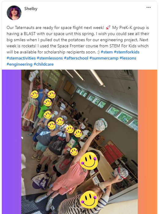 EngineerSTEM's tweet image. It's exciting to see how teachers are using our courses to make STEM fun and real for their students! This teacher used our Space Frontier course (Available soon for our subscribers) #stem #stemforkids