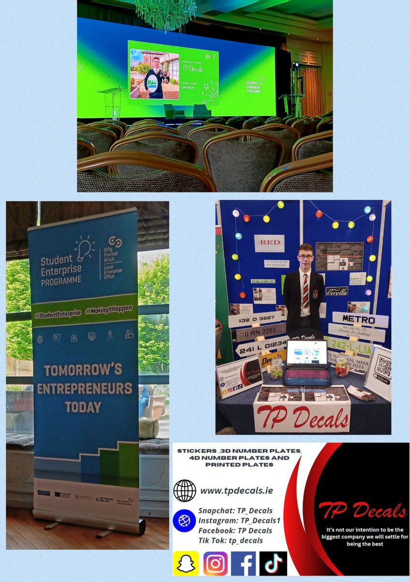 Well done to 3rd Year @colaiste ICE student Tadhg Purcell who was a fantastic ambassador for both our school and Limerick at the National Finals of the @StudentEntProg today😊 Congratulations to all award winners today, great to meet so many talented young entrepreneurs💡