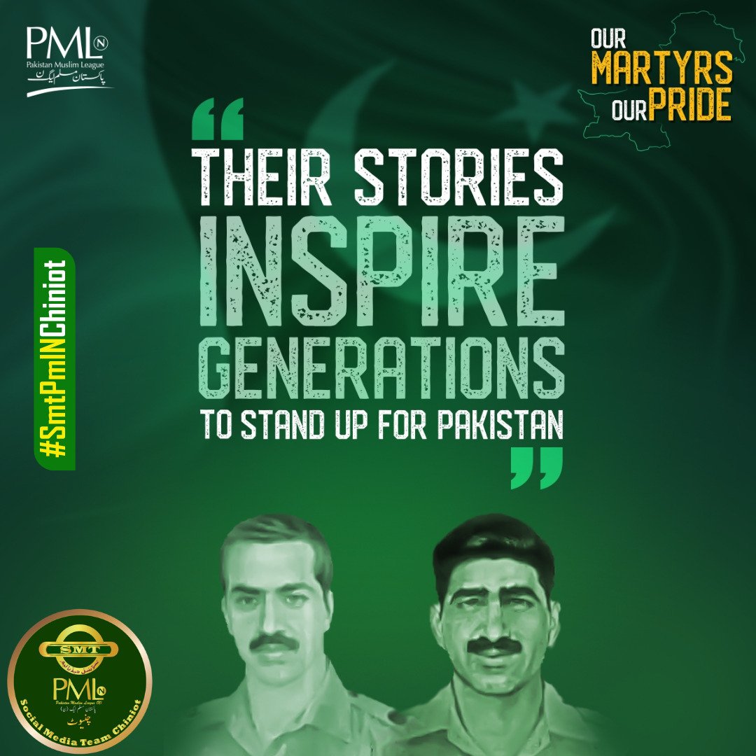 Their names and deeds echo through time, inspiring our unwavering patriotism. 

#OurMartyrsOurPride #9MayNeverAgain #SmtPmlNChiniot #انتشاری_بغاوت_کچلی_گئی #Facebook_Team_PMLN
 #Adeel_Ali_Khan
