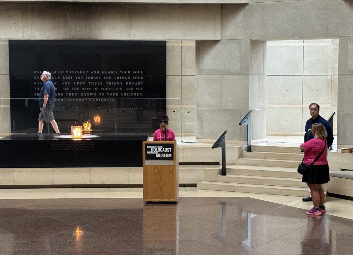 coachcotter's tweet image. @HolocaustMuseum is a tremendously powerful experience.  One our kids read names in the Hall of Remembrance. #PanthersinDC