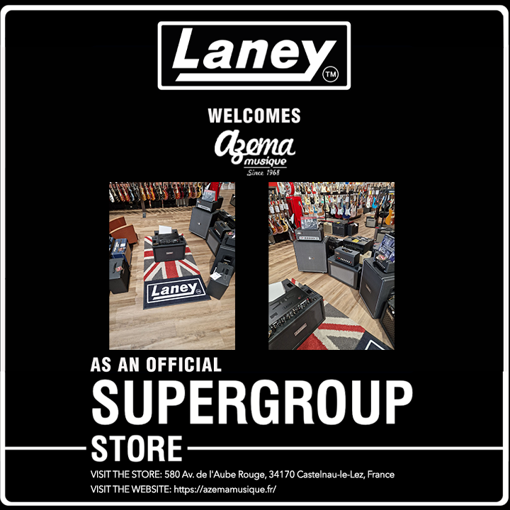 We're excited to share that Azema Musique in Montpellier, France has officially joined the Laney Supergroup Store family. Welcome aboard! #laney #laneyamps #azemamusique