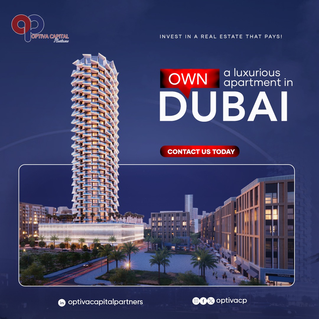 Dubai boasts some of the best rental yields in the world. Own a luxury apartment in Dubai and get not just amazing profits but a Dubai residency permit. Brought to you by Optiva Capital Partners! Click the contact us link on our bio to get started today.