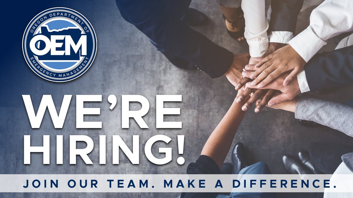 We're hiring a Communications Representative (Public Affairs Specialist 1) to support our Public Affairs section! Learn more and apply at oregon.wd5.myworkdayjobs.com/SOR_External_C… 
#emergencymanagement #publicservice #publicaffairs
