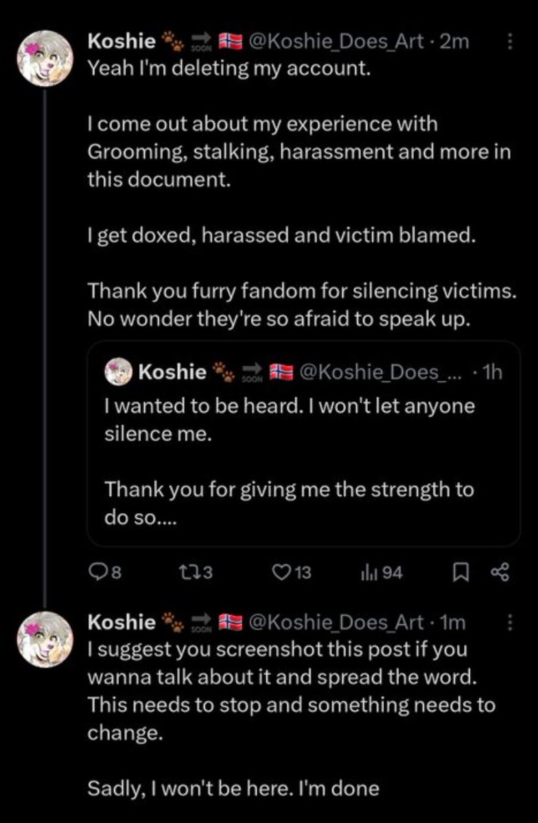 Do you support grooming? Because I don't. The fuck is wrong with this fandom?! So this fandom now supports grooming HUH?! WHAT THE FUCK IS YOUR PROBLEM. YOU GUYS ATTACK AN AMAZING PERSON FOR TELLING HER EXPERIENCE WITH GROOMING STALKIN ETC. WHAT THE FUCK?!
#JUSTICEFORKOSHIE