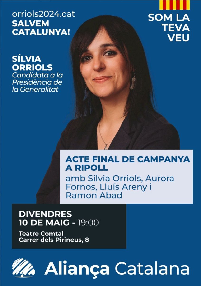 Acte final de campanya a Ripoll, en plena Festa Major.

Aquí va començar tot i d'aquí estant ho reconquerirem tot!

T'hi espero!!!

#SalvemCatalunya