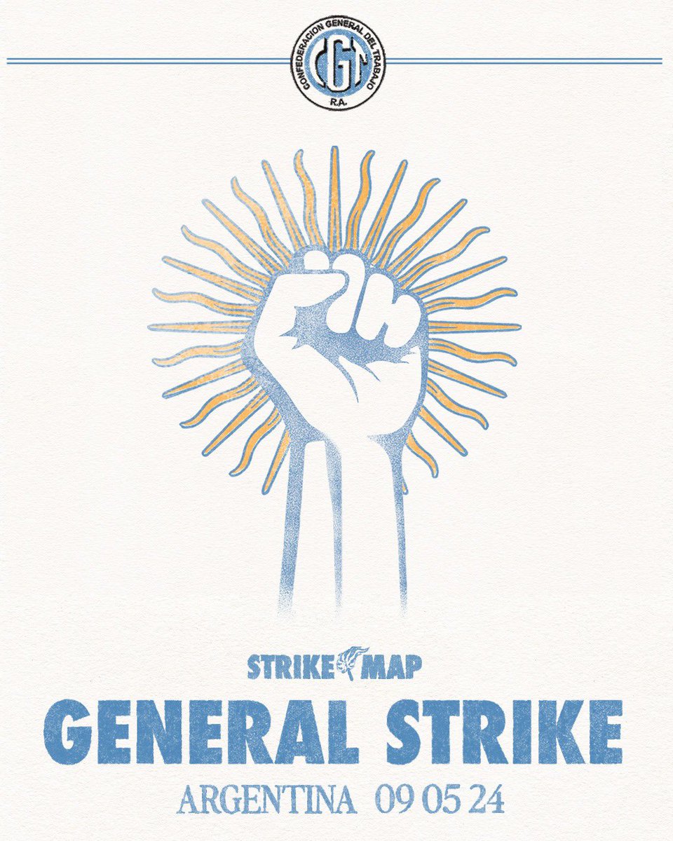 We send solidarity greetings to all taking part in today’s general strike in #Argentina @cgtoficialok #StrikeMap #Solidarity
