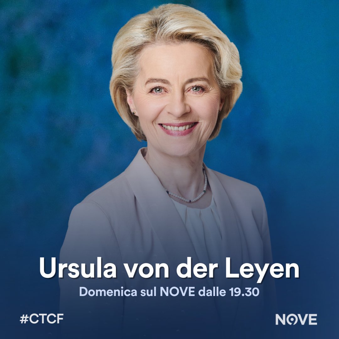 Domenica sul Nove, per l’ultima puntata della stagione, lo studio di #CTCF ospiterà la Presidente della Commissione Europea, Ursula @vonderleyen.