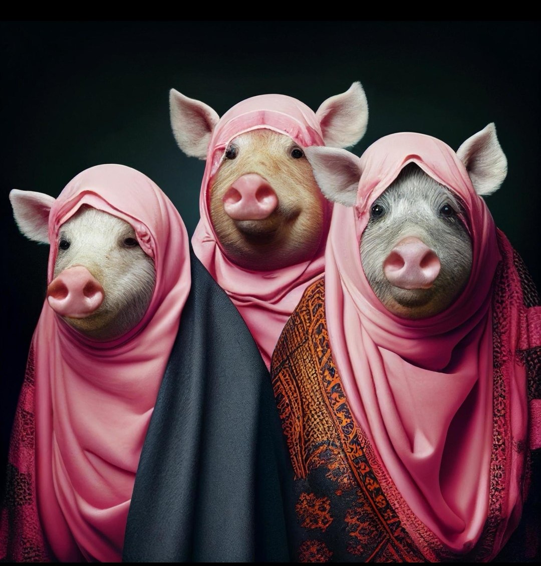 @TheIndMuslim #saveanimals
We are not sows, we are a Mujeet's cousin - wives. 👇