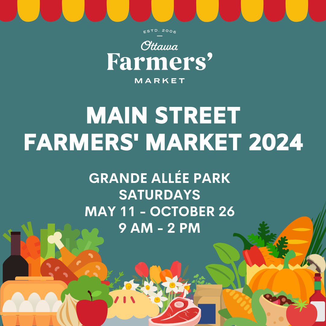 The Main Street Farmers’ Market launches this Saturday, May 11th! In the heart of Old Ottawa East, find local farmers and producers in the Grande Allée Park (185 Main Street) 9:00 am - 2:00 pm #Ottawa