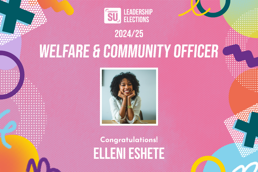 Congratulations Elleni Eshete, your newly elected Welfare & Community Officer 2024/25!!