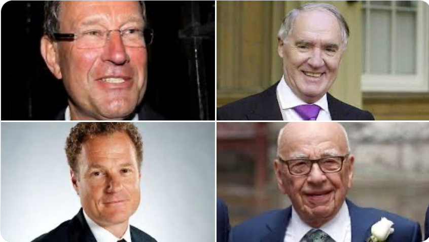 These 4 billionaires who own 80% of UK print Media are being sued by Prince Harry for printing information obtained by phone hacking. None of them pay tax, none of them live here, none of them contribute anything but hate and lies. RT if you want them sued into bankruptcy.