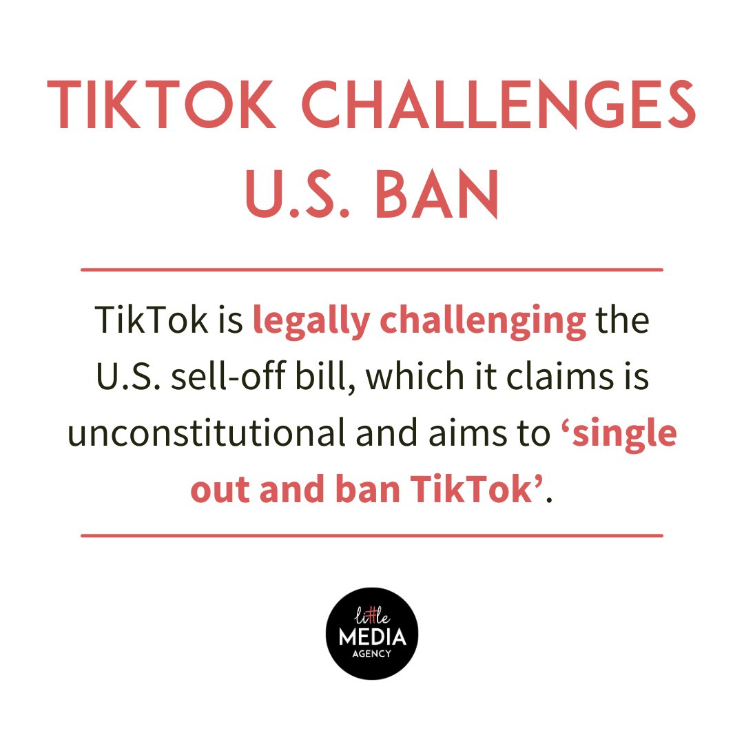 #TikTok is taking a stand against the US government's recent bill 🇺🇸

The #socialmedia giant claims it is unconstitutional and designed to ban the app.

The case will be heard on legal grounds, challenging the bill's validity.

Follow us for more updates ✅

#SMESupportHour