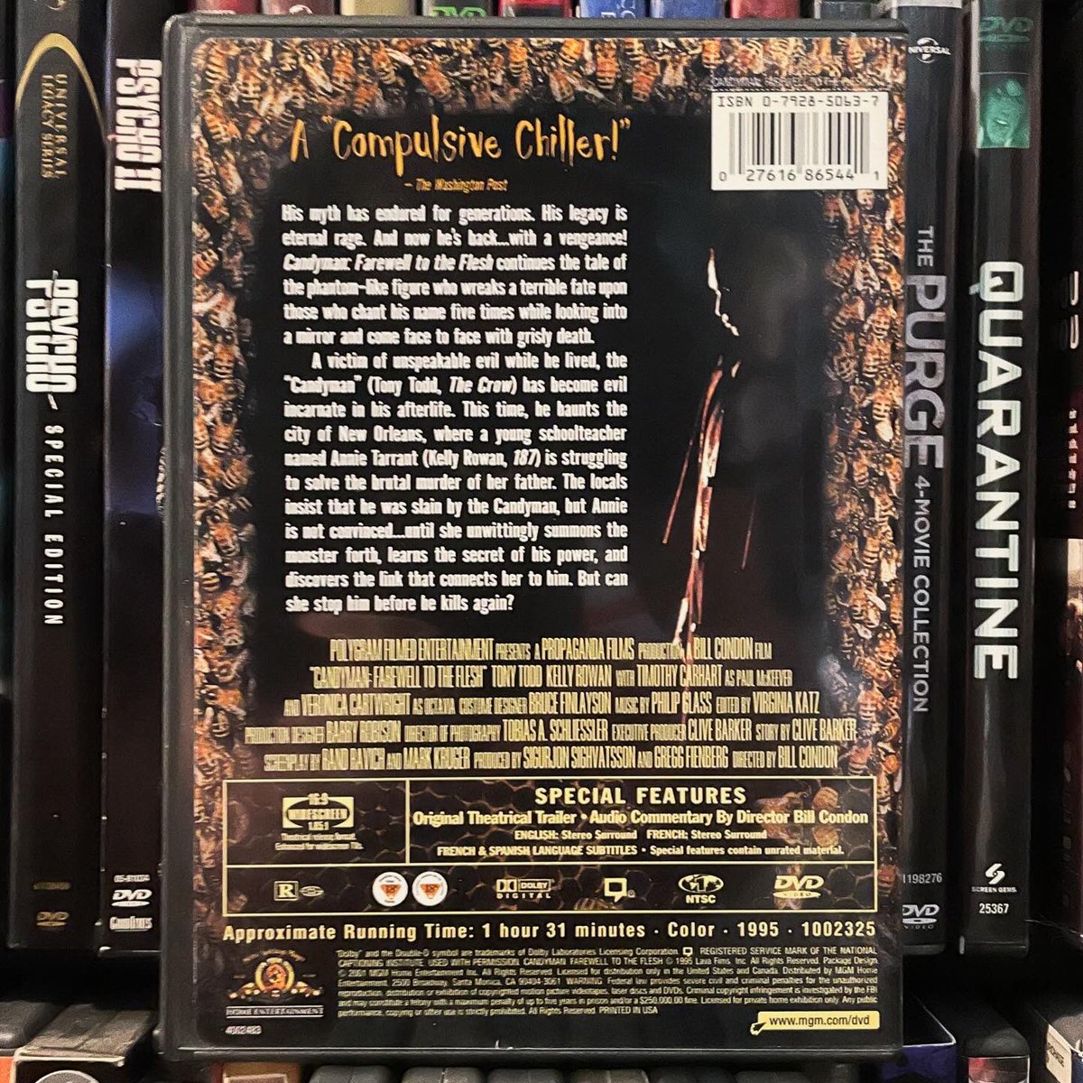 “Swallow your horror and let it nourish you. Come with me and sing the song of misery. Share my world!” #candyman #candyman2farewelltotheflesh #farewelltotheflesh #candymancandymancandyman #1995movie #90shorror #billcondon #tonytodd #kellyrowan #carolinebarclay #philipglass #dvd