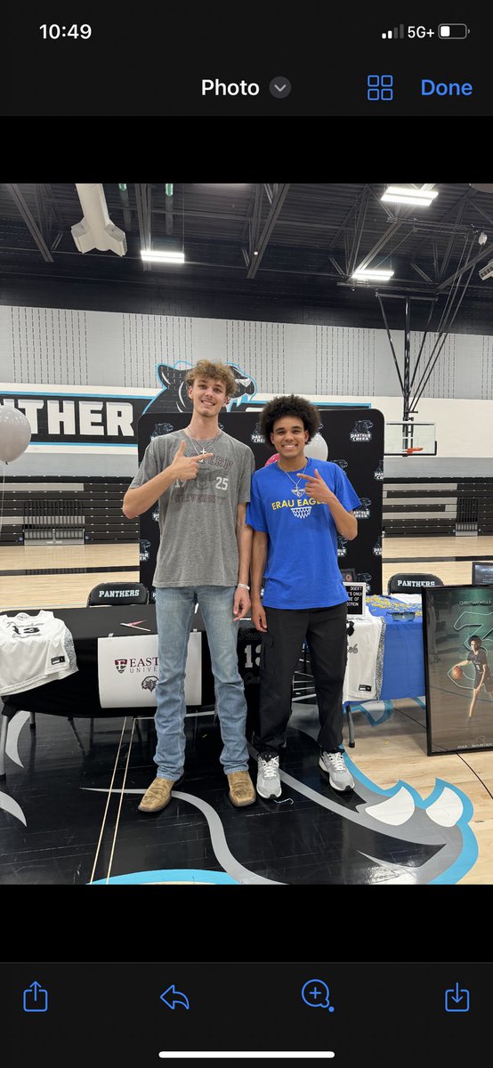 Fun celebrating 2 of our seniors who will go on to play college basketball! Christian Wells will be playing at Embry Riddle and Titus Horton will be playing at Eastern University! They set the bar high for future Panthers! We are proud of you two guys! #biggerthanme