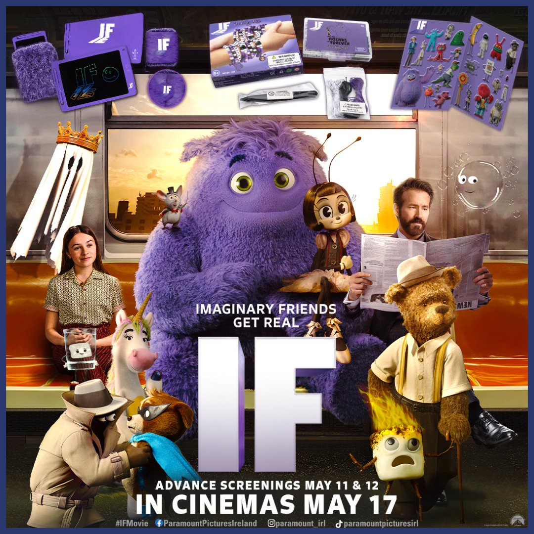To celebrate the release of #IF previewing in IMC Cinemas this Saturday and Sunday, we're teaming up with @paramount_irl to give you a chance to win this exclusive merch pack! To enter: - Like - Comment - Follow - Share Good luck! *terms and conditions apply* #imccinemas