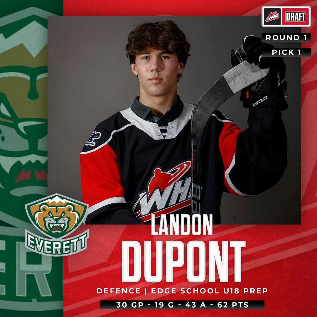 With the first overall pick at the 2024 #WHLDraft, the @WHLsilvertips select Landon DuPont from @edgeschool!