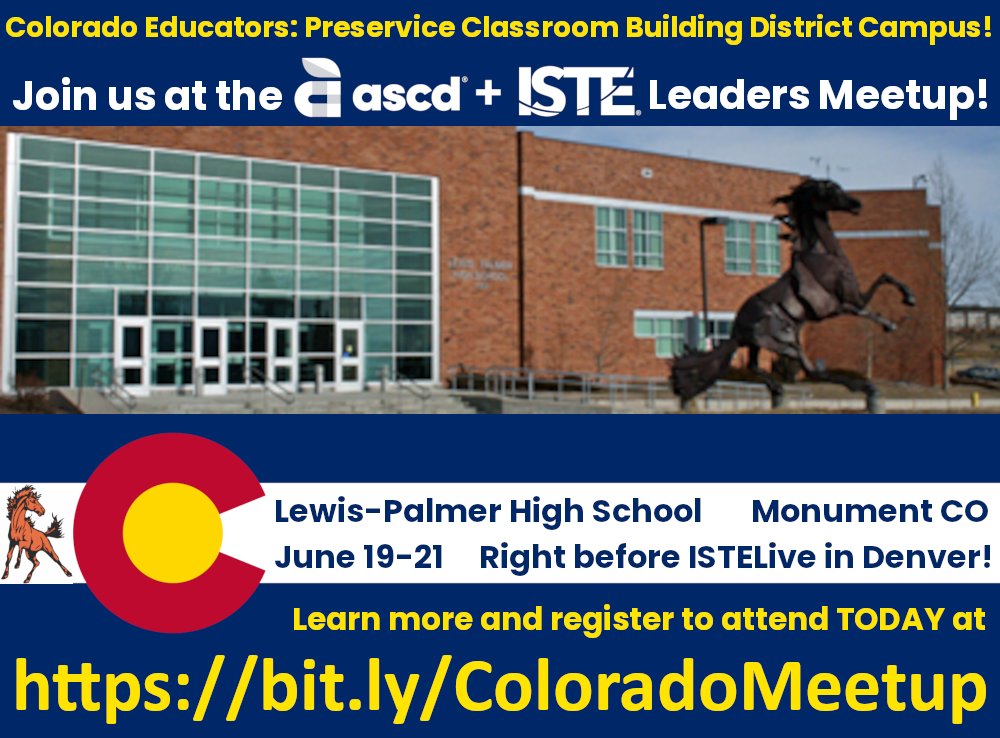 Where else can you find personalized professional learning for only $50? Join us June 19-21 at Lewis-Palmer High School in Monument CO! bit.ly/ColoradoMeetup #ASCDAffiliates #ISTEAffiliates #ASCDEdChamps #ASCDEmergingLeaders  #ASCDStudentChapters