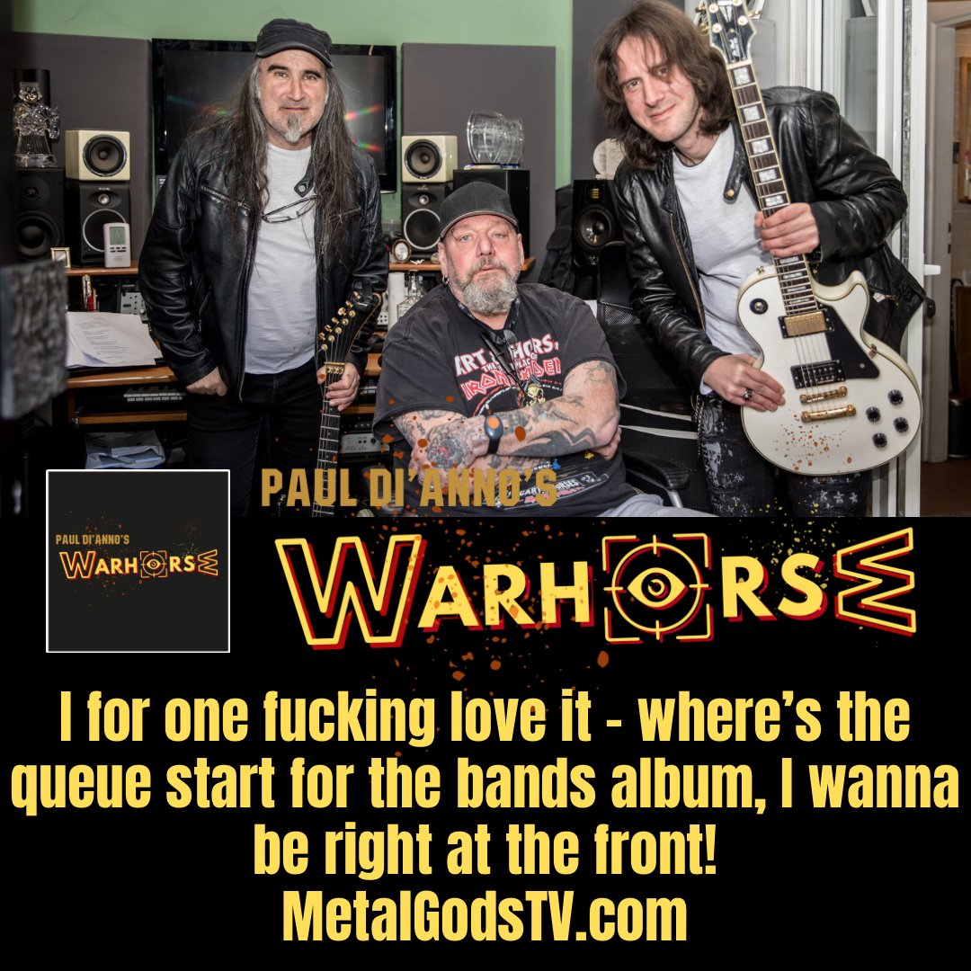 I for one fucking love it - where's the queue start for the bands album, I wanna be right at the front! - MetalGodsTV.com #pauldianno #warhorse #ironmaiden #heavymetal #nwobhm #bravewordsrecords #rocklegends
