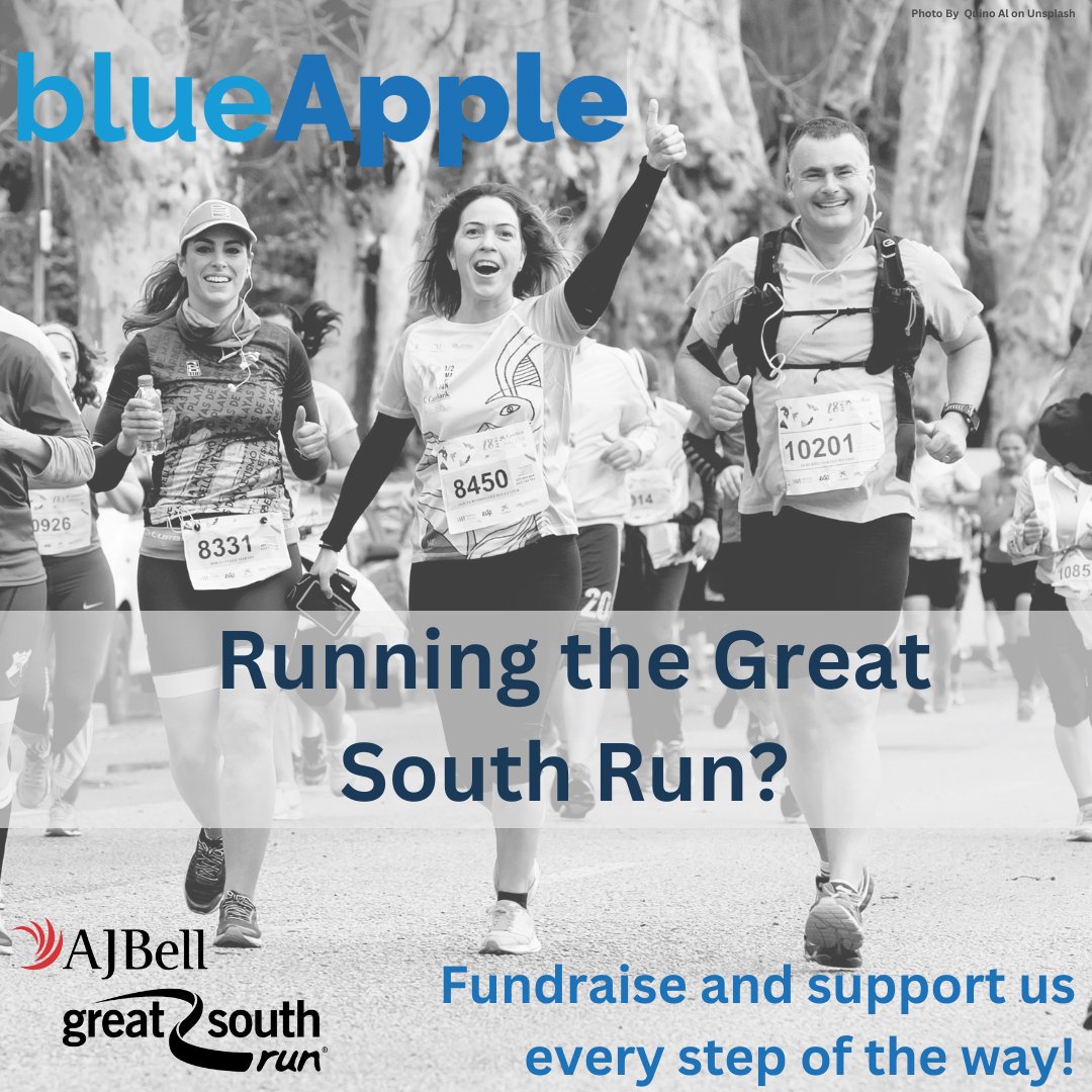 Signing up to the #AJBellGreatSouthRun? We are looking for runners to take part in this event and fundraise for our charity. If this could be for you, email us: communications@blueappletheatre.com Or check out our fundraiser page: blueappletheatre.com/fundraise