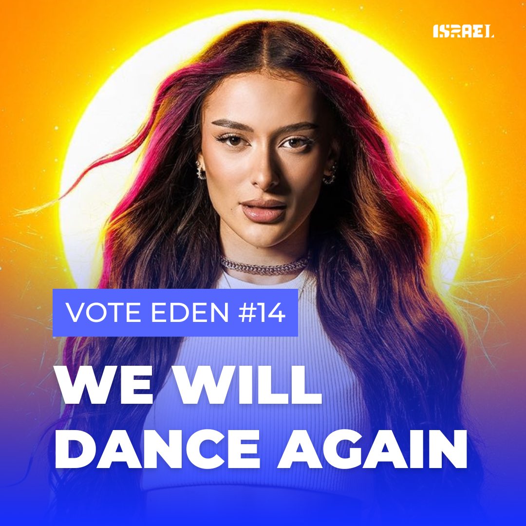 Israel ישראל (@israel) on Twitter photo Eden represent everything we love about our country.
The spirit of Israelis.
Their resilience.
Their strength.
Tonight as Eden takes the <a href="/Eurovision/">Eurovision Song Contest</a> stage, we stand side by side with her.
We will dance again 💙🇮🇱
Vote 14 Eden represent everything we love about our country.
The spirit of Israelis.
Their resilience.
Their strength.
Tonight as Eden takes the <a href="/Eurovision/">Eurovision Song Contest</a> stage, we stand side by side with her.
We will dance again 💙🇮🇱
Vote 14