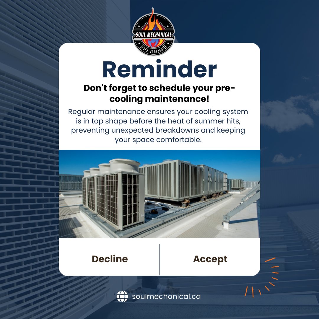 Don't sweat the small stuff this summer! 😎

Keep your commercial space cool and comfortable with regular maintenance, preempting any unexpected cooling system issues.

#HVACMaintenance  #CommercialHVAC #SummerReady  #CoolComfort #CommercialCooling 
#HVAC #SoulMechanical